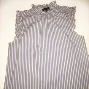 dressy ruffled striped tank